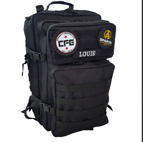 45 litre black tactical backpack